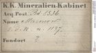 Etiketten zu Marmor (NHMW-MIN-Bd8536)